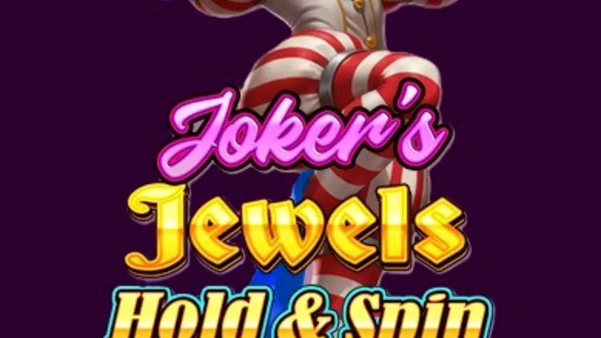 Interface colorida e nostálgica do slot Joker’s Jewels Hold & Spin
